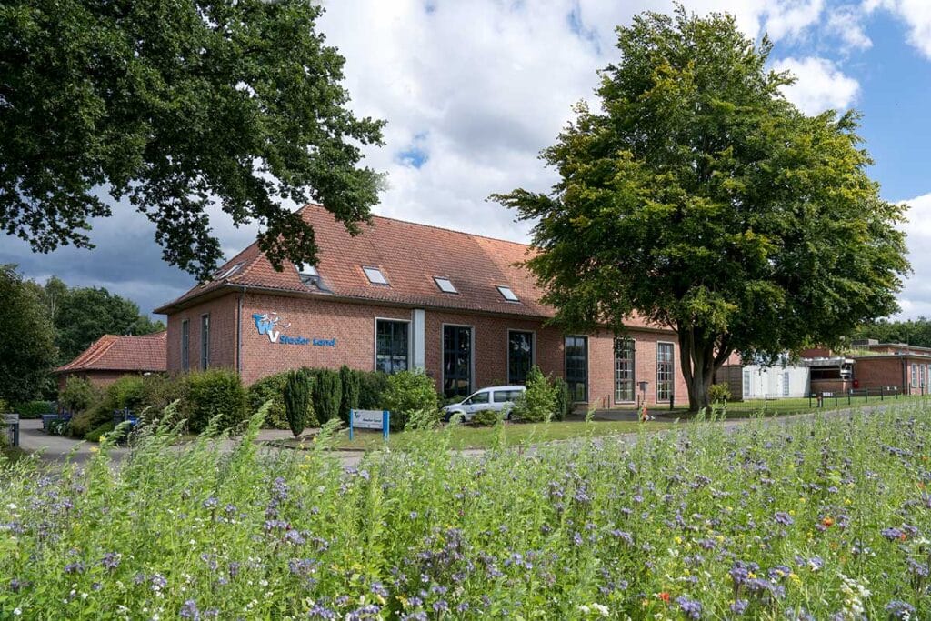 Aussenansicht des Wasserwerks und der Geschäftsstelle in Dollern.